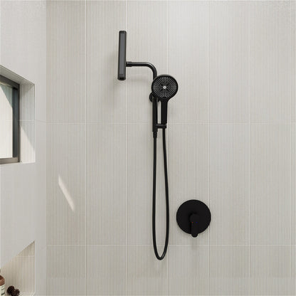 8&quot; Wall Bar Shower Kit with 360° Rotate 3-Spray Cylindrical Shower Head And 6-Spray Handheld