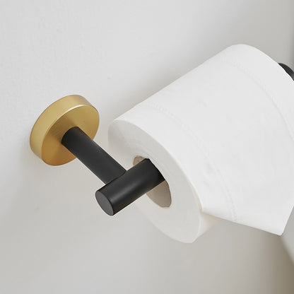 Black &amp; Gold Wall-Mounted Bathroom Hardware toilet paper holder