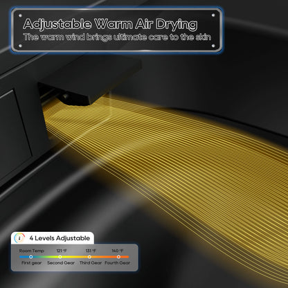 Square Smart Bidet Toilet with Water Tank, Radar Sensor, Heated Seat, Drying Function