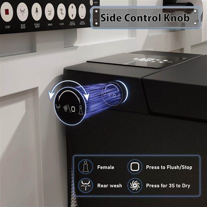 Square Smart Bidet Toilet with Water Tank, Radar Sensor, Heated Seat, Drying Function