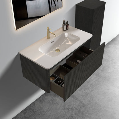 Black vanity for modern bathroom 36-inch floating