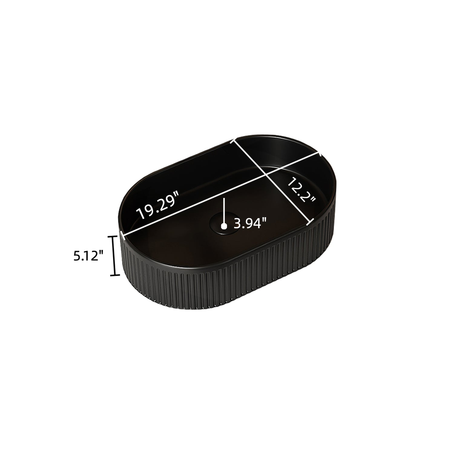 Black Oval Striped Ceramic Vessel Bathroom Sink Dimensions