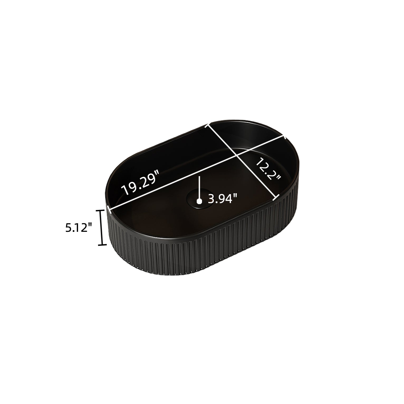 Black Oval Striped Ceramic Vessel Bathroom Sink Dimensions