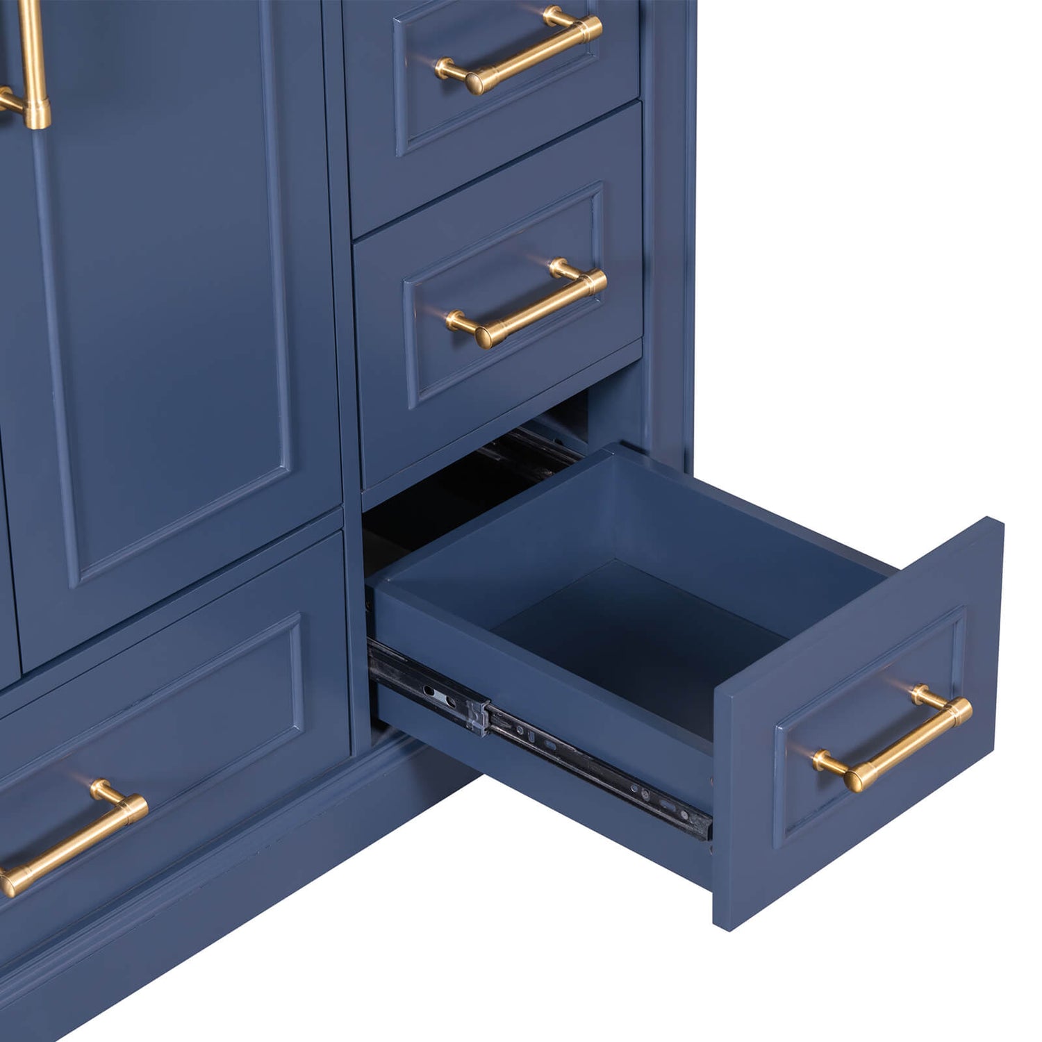 Blue freestanding bathroom vanity for modern decor