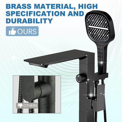 Brass Waterfall Freestanding Bathtub Faucet