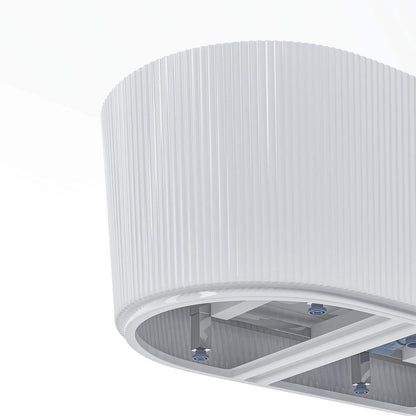 Bright White 59 inch Fluted Oval Soaking Bathtub with Durable Bottom