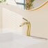 Brushed Gold Single Hole Bathroom Faucet Brass with Slim Single Handle and Aerator