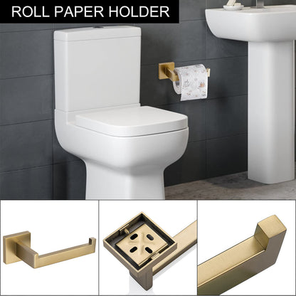 Brushed Gold Stainless Steel Bathroom toilet paper holder