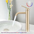 Brushed Gold Tall Single Hole Bathroom Faucet for Vessel Sink