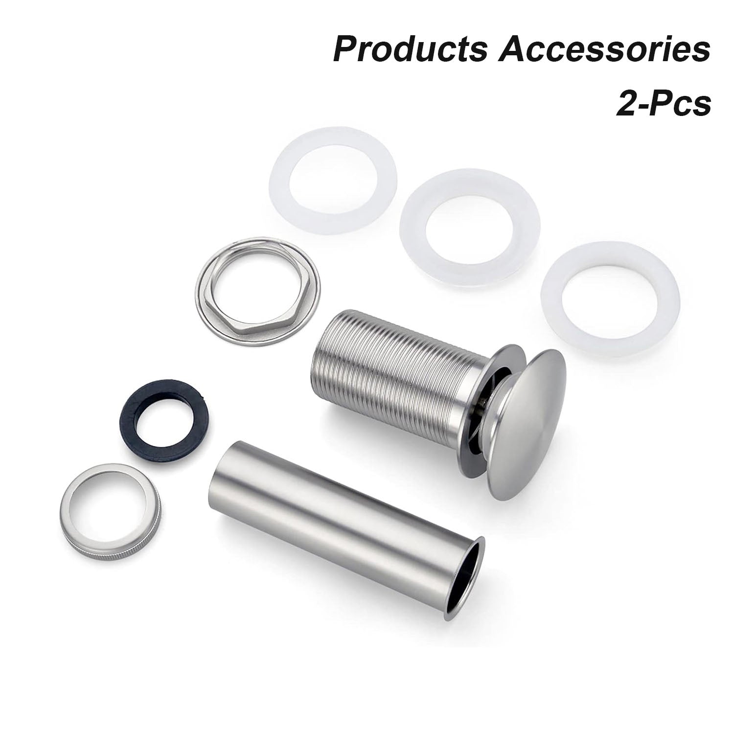 Brushed Nickel Bathroom Sink Pop Up Drain and silicone gasket