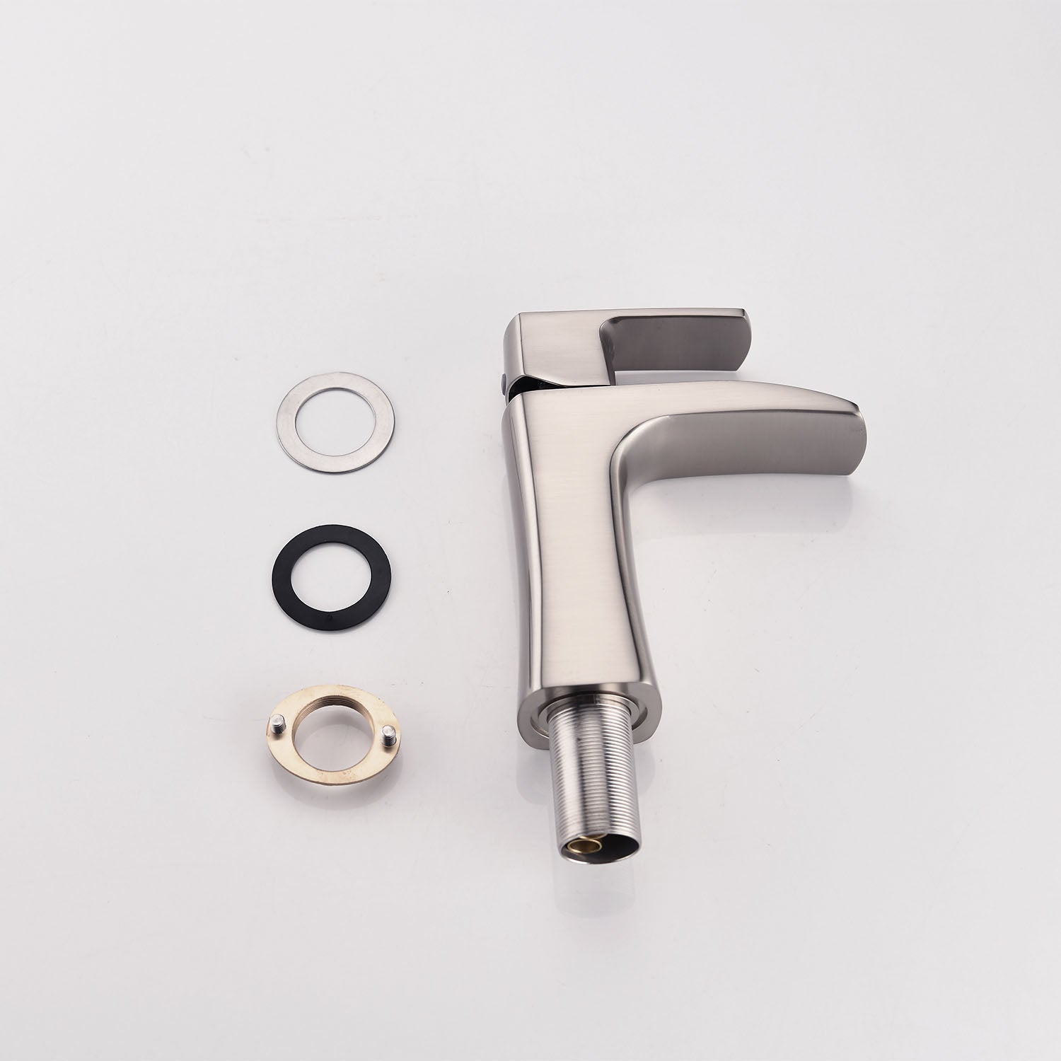 Brushed Nickel Single Handle Waterfall spout Bathroom Faucet and install fitting