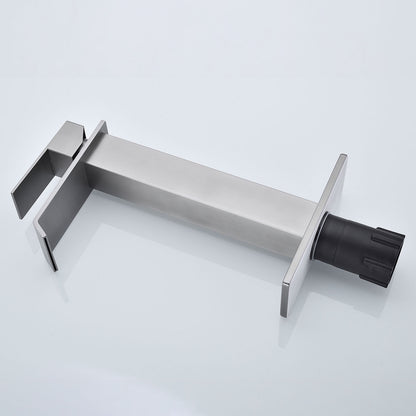 Brushed Nickel waterfall spout Single hole Bathroom Faucet