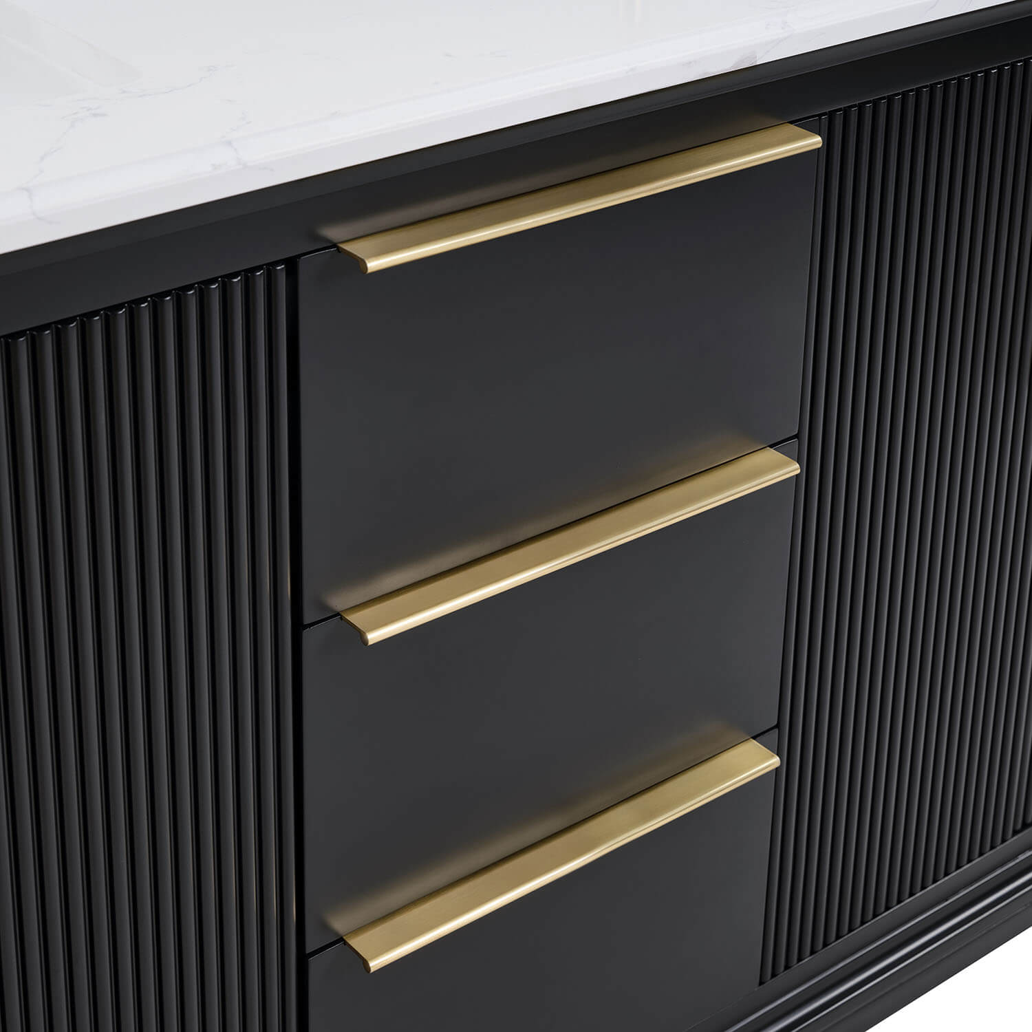 Brushed gold cabinet hardware bathroom vanity