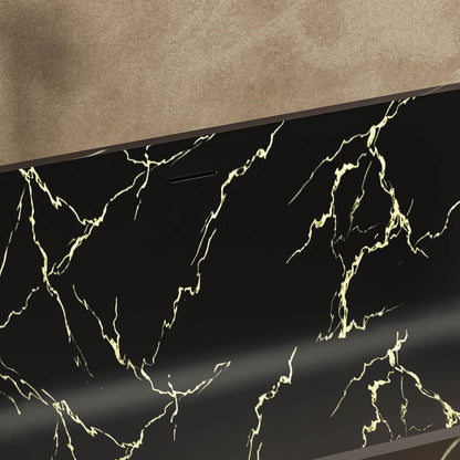 Built-in overflow feature for luxury black soaking bathtub