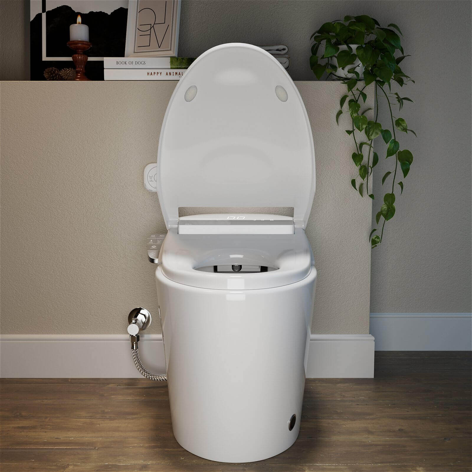 Ceramic Smart Bidet Toilet with nano glaze offering bacteria resistance and easy cleaning