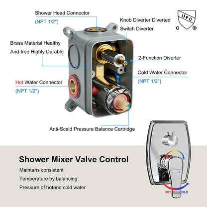 Shower Set 14&quot; Rectangular Ceiling Shower Head with Hand Shower