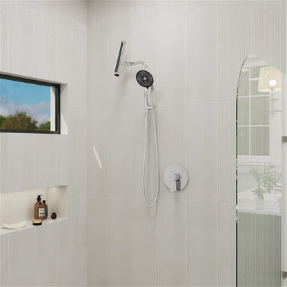 8&quot; Wall Bar Shower Kit with 360° Rotate 3-Spray Cylindrical Shower Head And 6-Spray Handheld