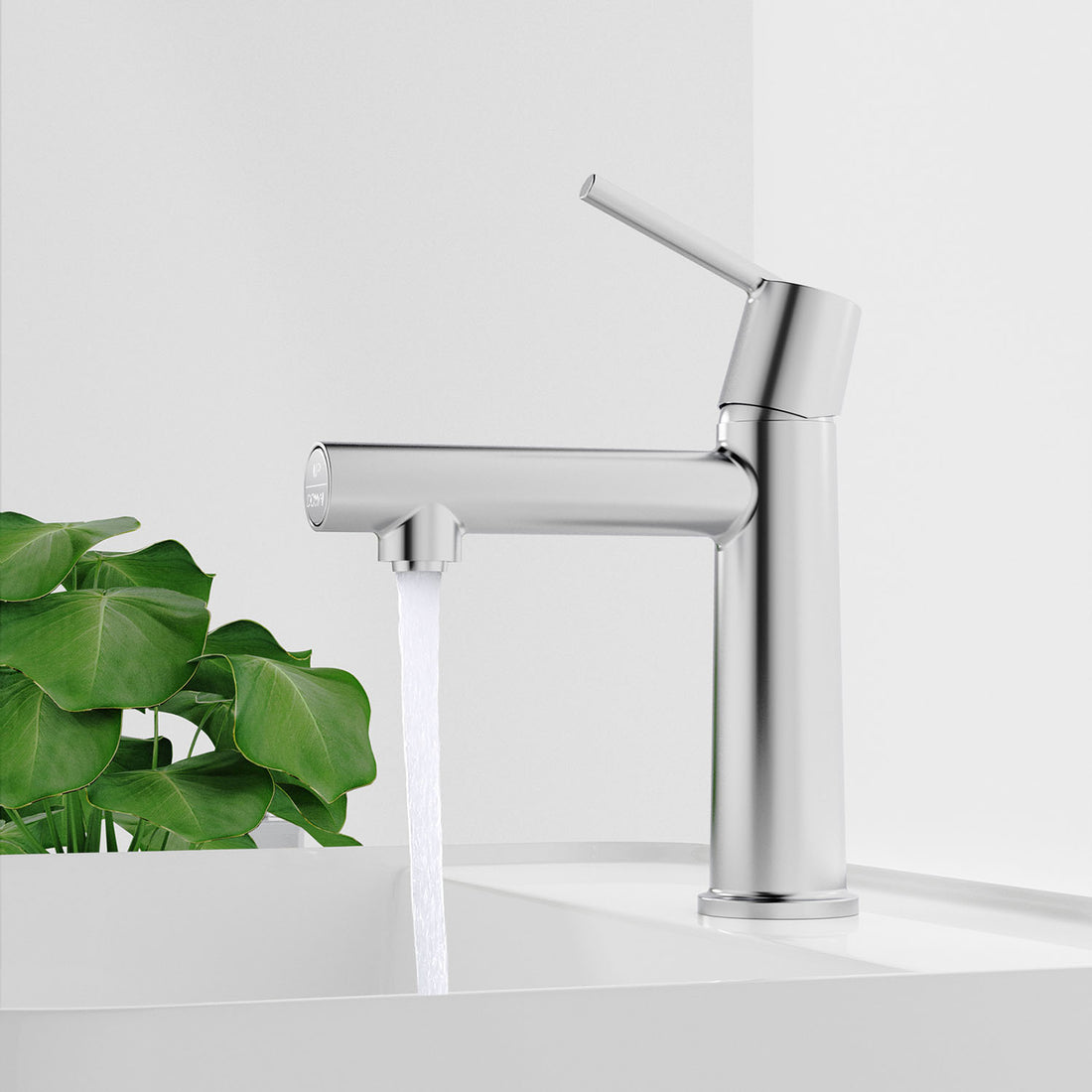 Chrome Single Handle Single Hole Bathroom Faucet with 2 Water Flow Mode