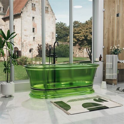 61&quot; Transparent Resin Deep Soaking Bathtub - Customizable Colors