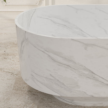 Close-up matte white bathtub surface with marble pattern detail