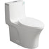 Comfort height one piece toilet designed for easy sitting and standing