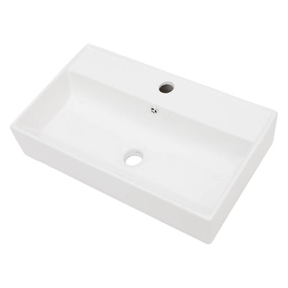 Compact 21x12 inch ceramic sink for space conscious bathrooms
