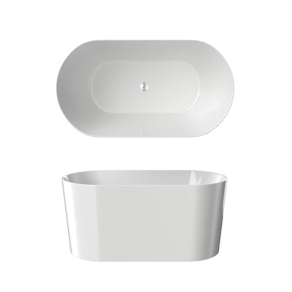 Compact deep soaking freestanding bathtub