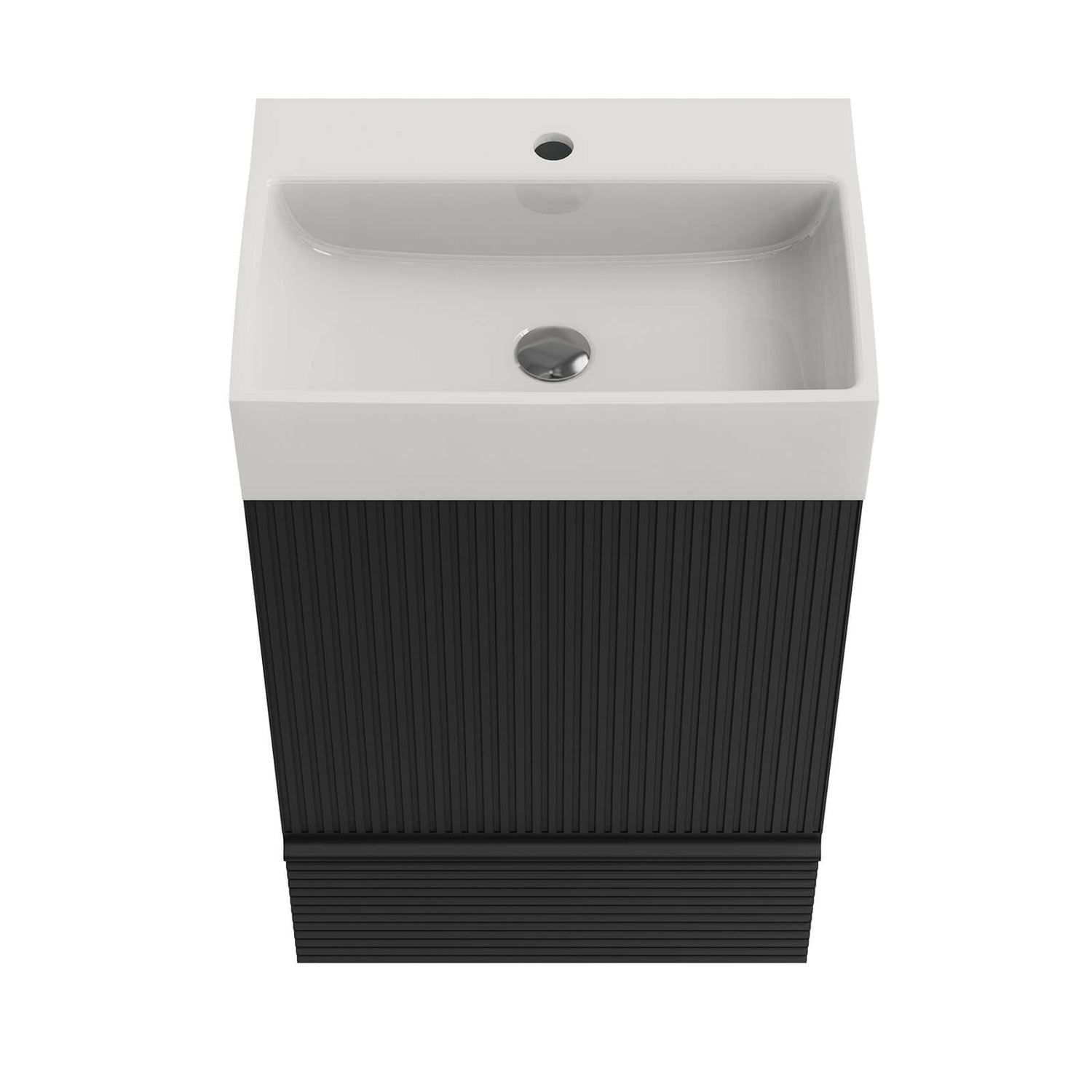 Compact freestanding black bathroom vanity with sleek design