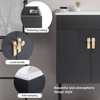 Contemporary bathroom vanity with bold black color scheme
