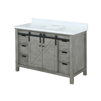 48&quot; Ash Gray Barn Bathroom Vanity with Quartz Countertop