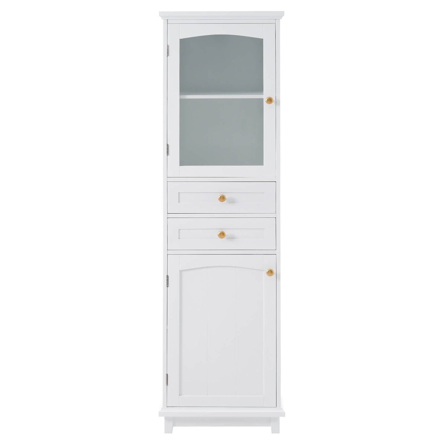 Contemporary white storage cabinet with versatile storage solutions