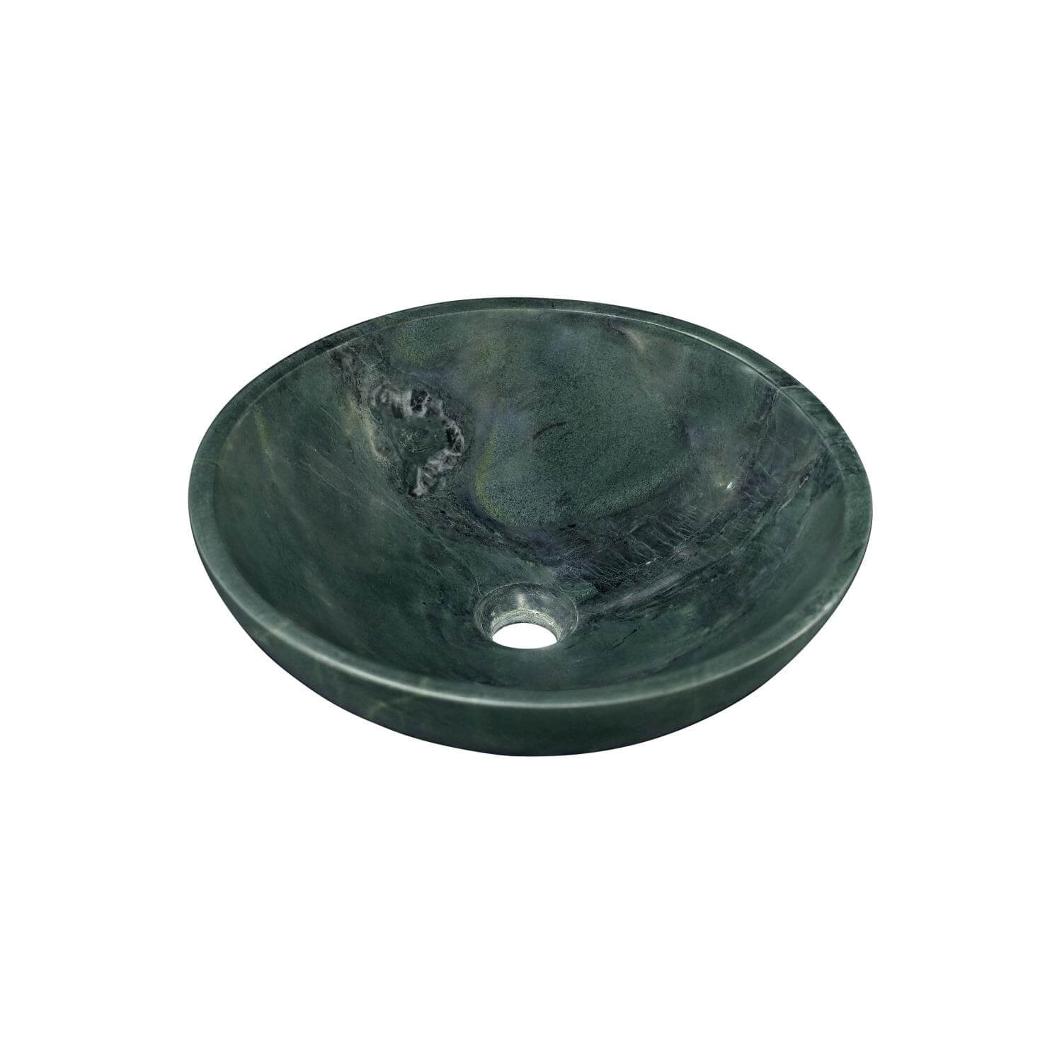 16" Green Marble Round Above-Counter Bathroom Sink