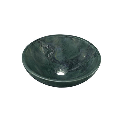 16" Green Marble Round Above-Counter Bathroom Sink