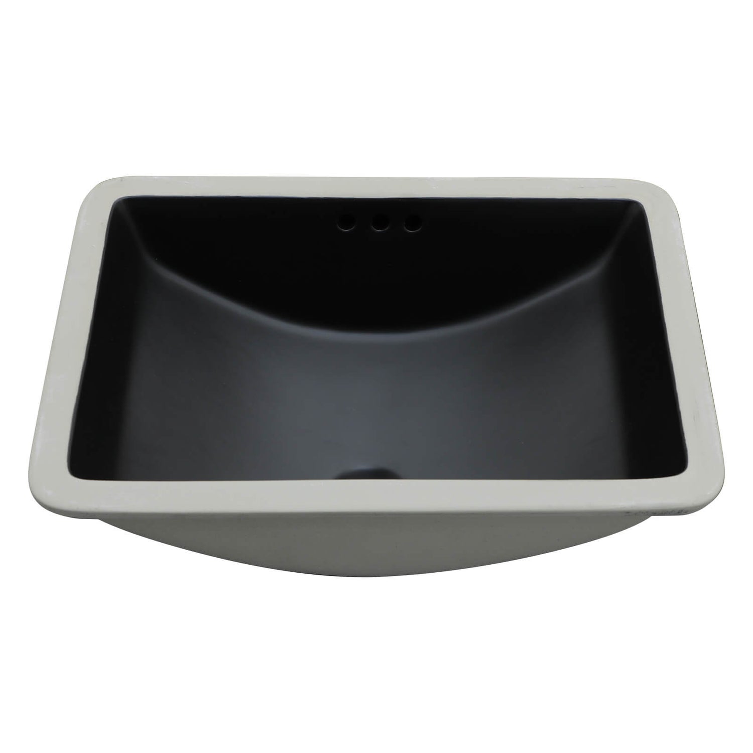 Curved interior basin design in black ceramic finish