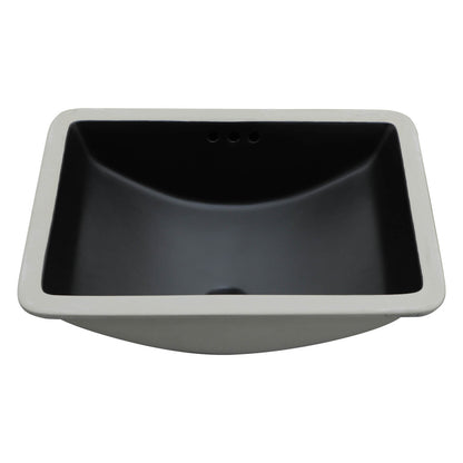 Curved interior basin design in black ceramic finish