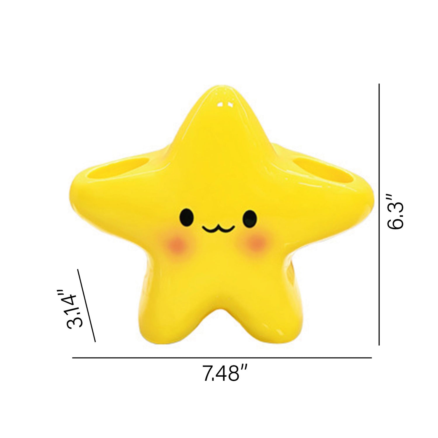 Star Design Ceramic Toothbrush Holder for Bathroom Storage