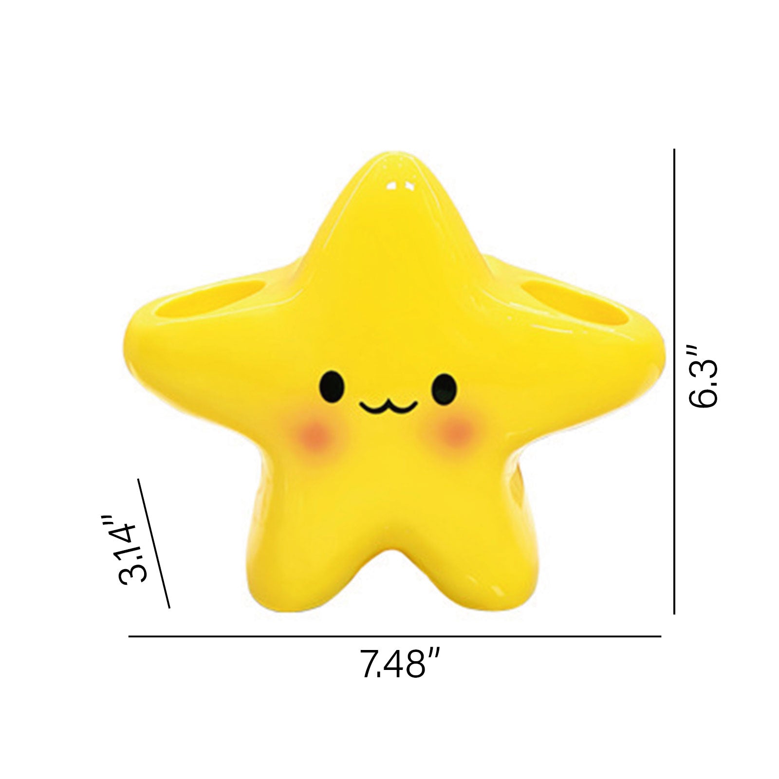Star Design Ceramic Toothbrush Holder for Bathroom Storage