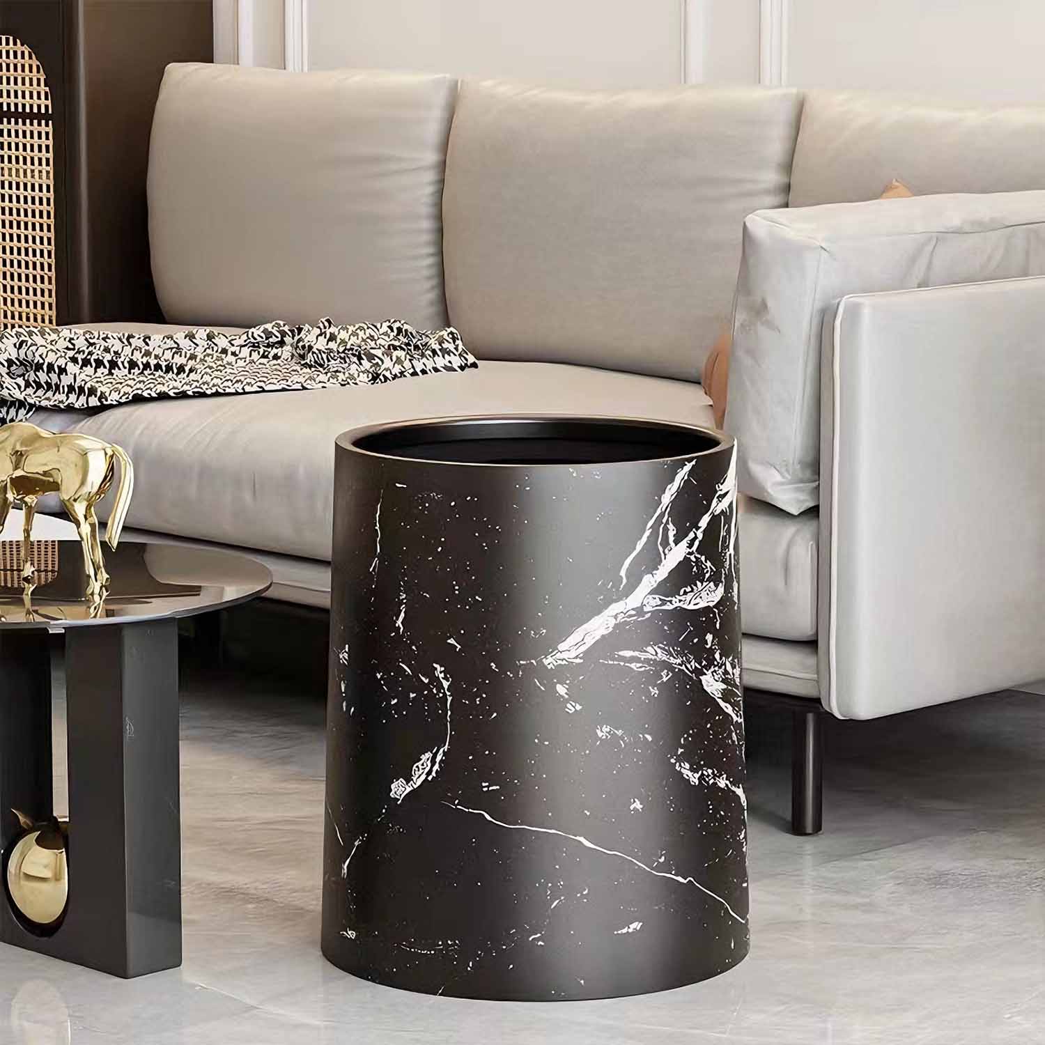 Decorative trash can for office and bathroom
