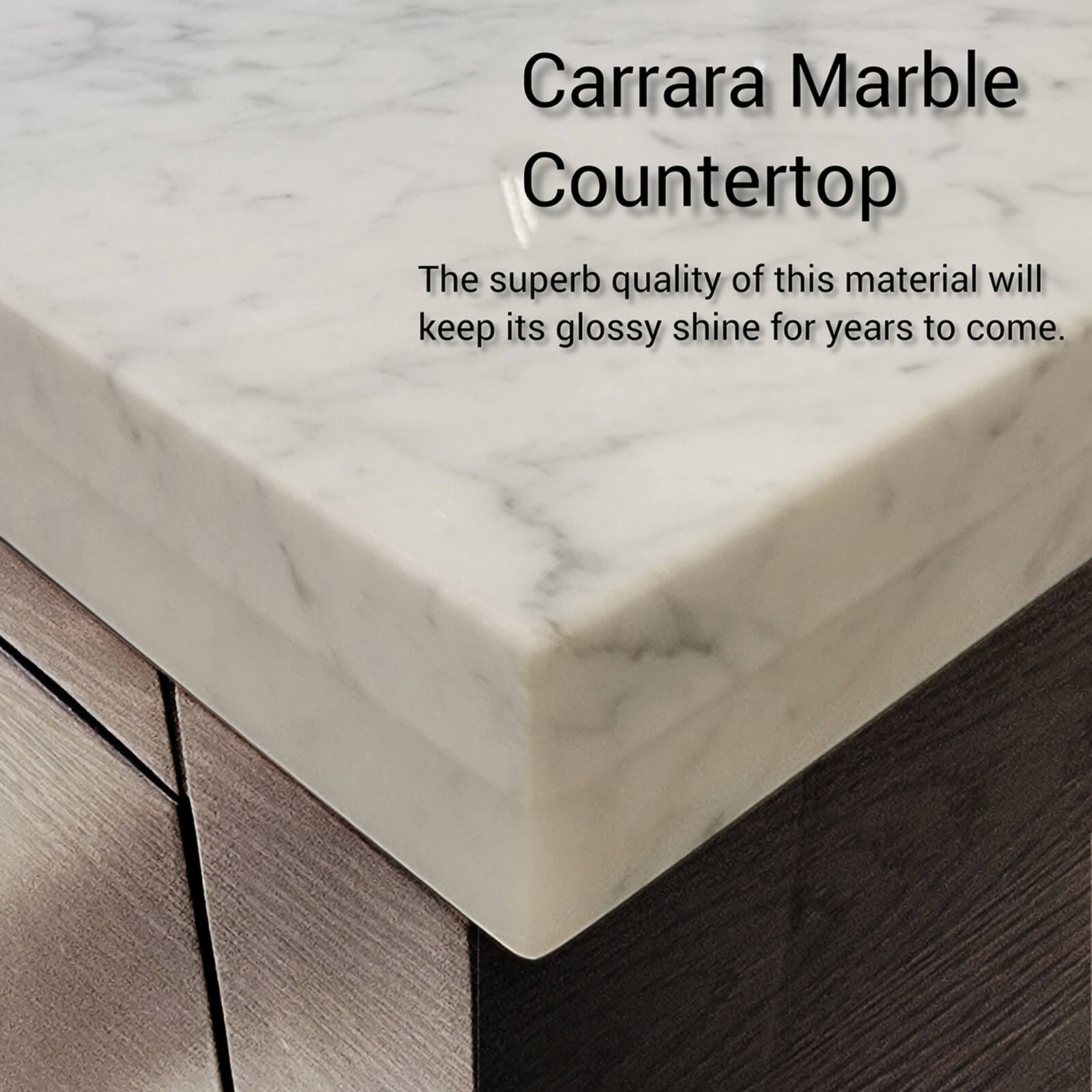 Detailed shot of countertop corner and marble polish