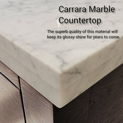 Detailed shot of countertop corner and marble polish