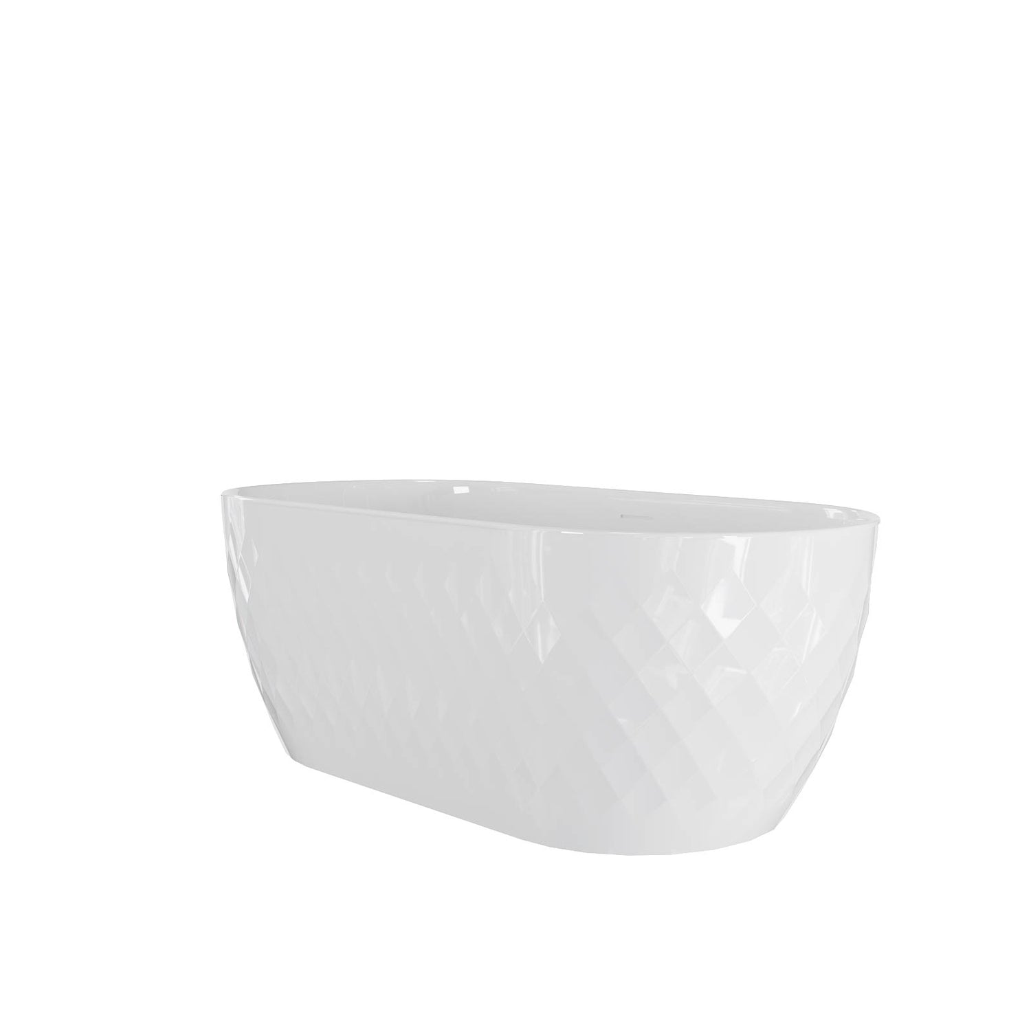 Diamond-patterned high glossy Acrylic Freestanding bathtub 