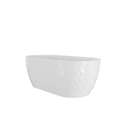 Diamond-patterned high glossy Acrylic Freestanding bathtub 