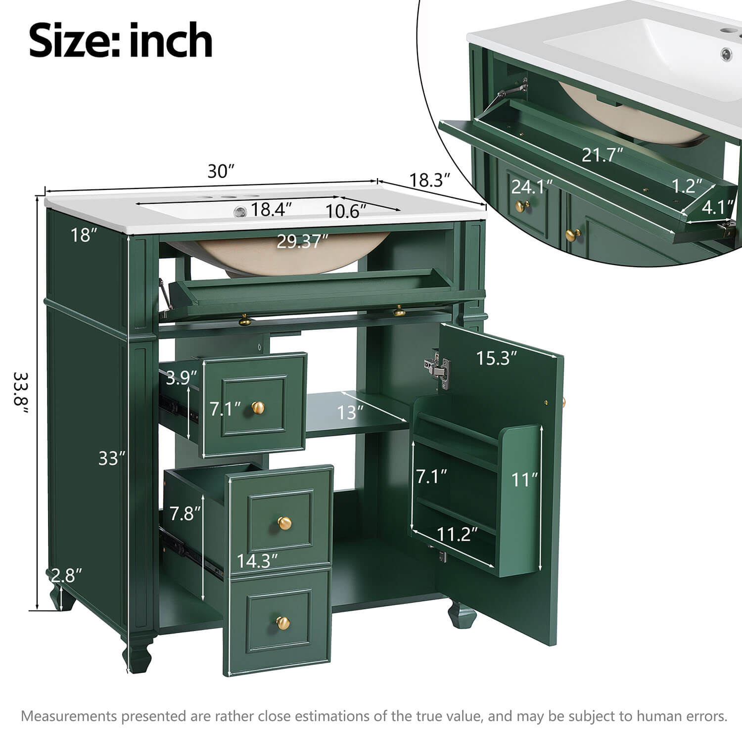 36" weißer Badezimmer-Waschtisch mit Platte