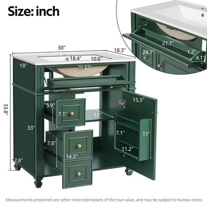 36" weißer Badezimmer-Waschtisch mit Platte