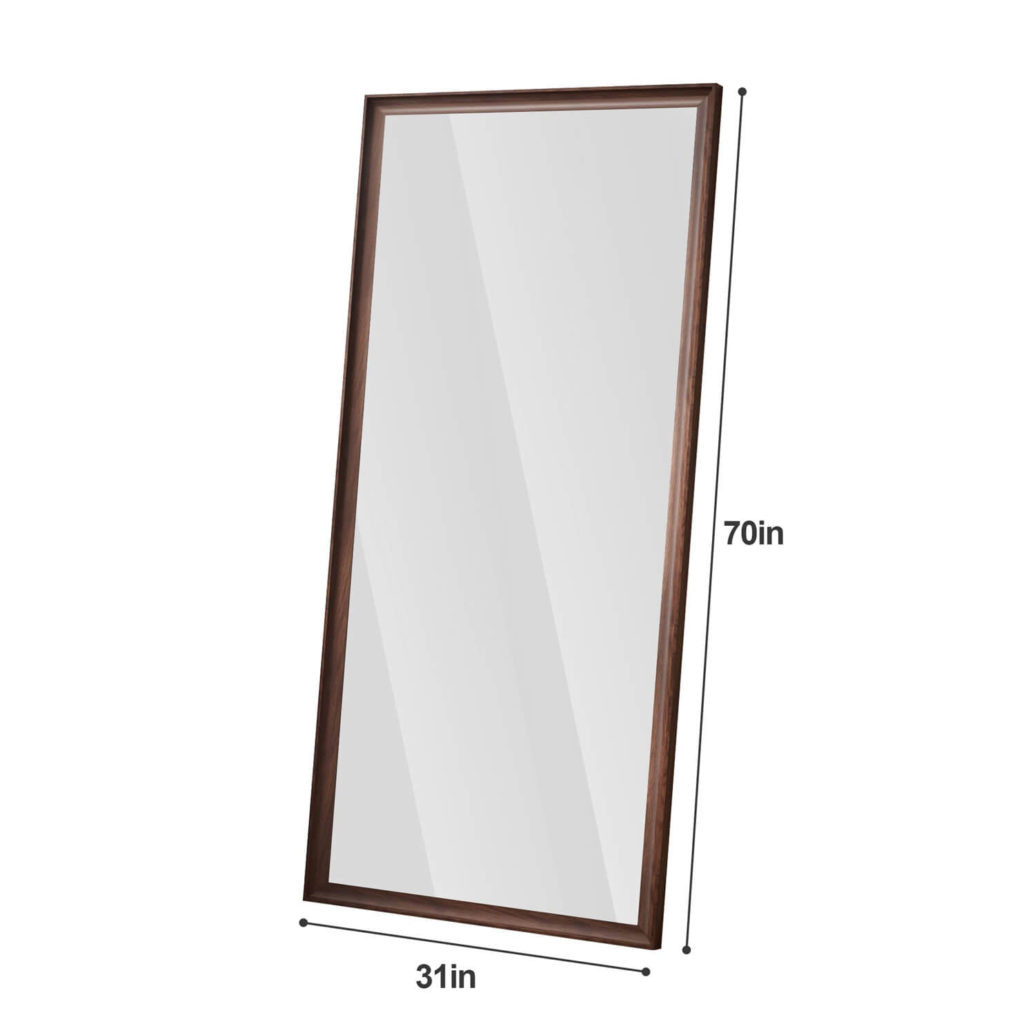70"x31" Vintage Full Length Wall Mirror with Faux Wood Frame