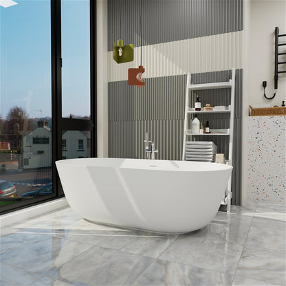 Double ended 67 inch freestanding bathtub with silky smooth matte finish