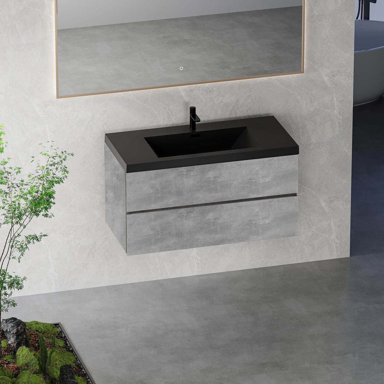 Durable 42 Inch Floating Vanity with Moisture Resistant Construction