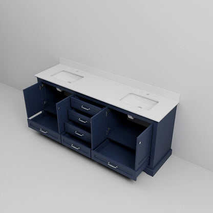 Durable 80 inch blue bathroom vanity with moisture resistant construction