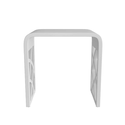 Durable Matte White Shower Stool with Non Slip Suction Cup Base