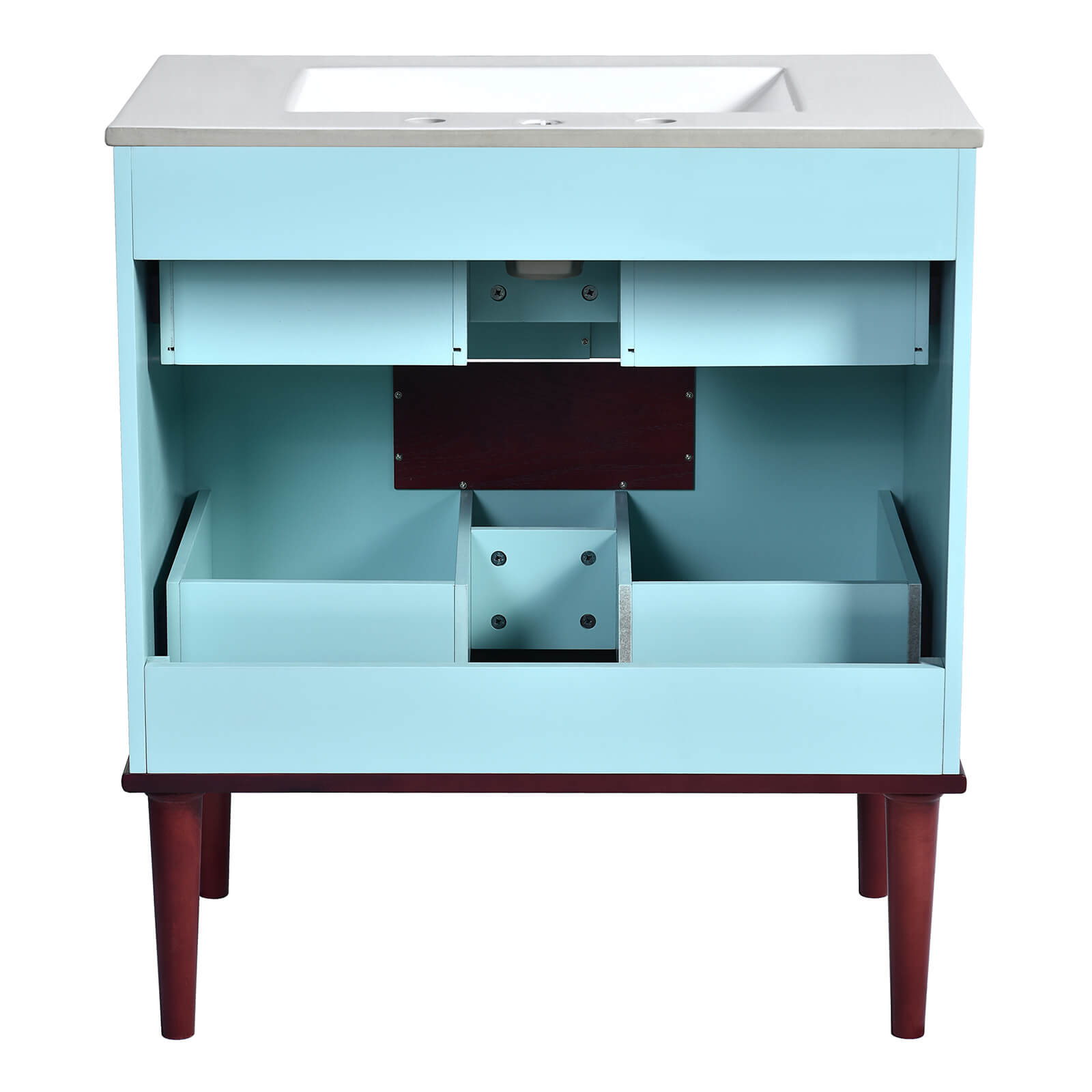 Durable Rubberwood and Poplar Frame Bathroom Vanity
